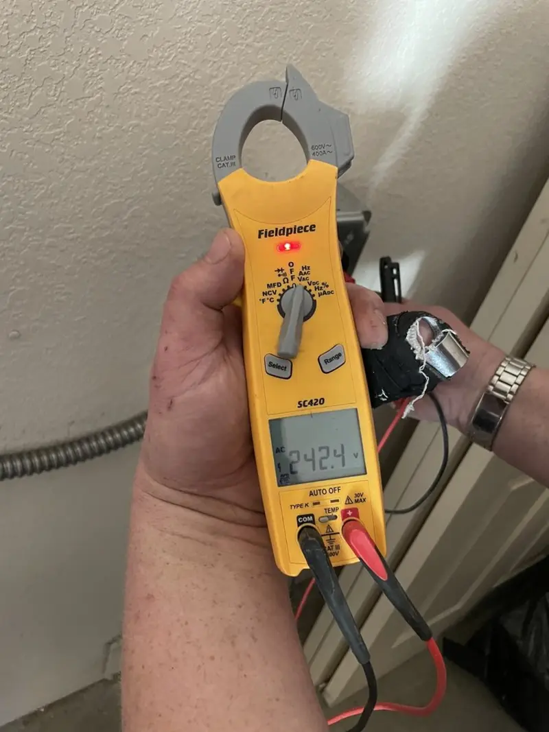Voltage testing with clamp meter during Generator Installation in Union City